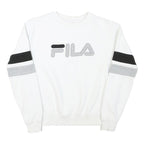 FILA Mens White & Black Sweatshirt Crew Neck XS Cotton Blend Casual Pullover