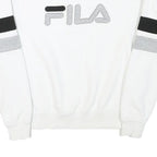 FILA Mens White & Black Sweatshirt Crew Neck XS Cotton Blend Casual Pullover