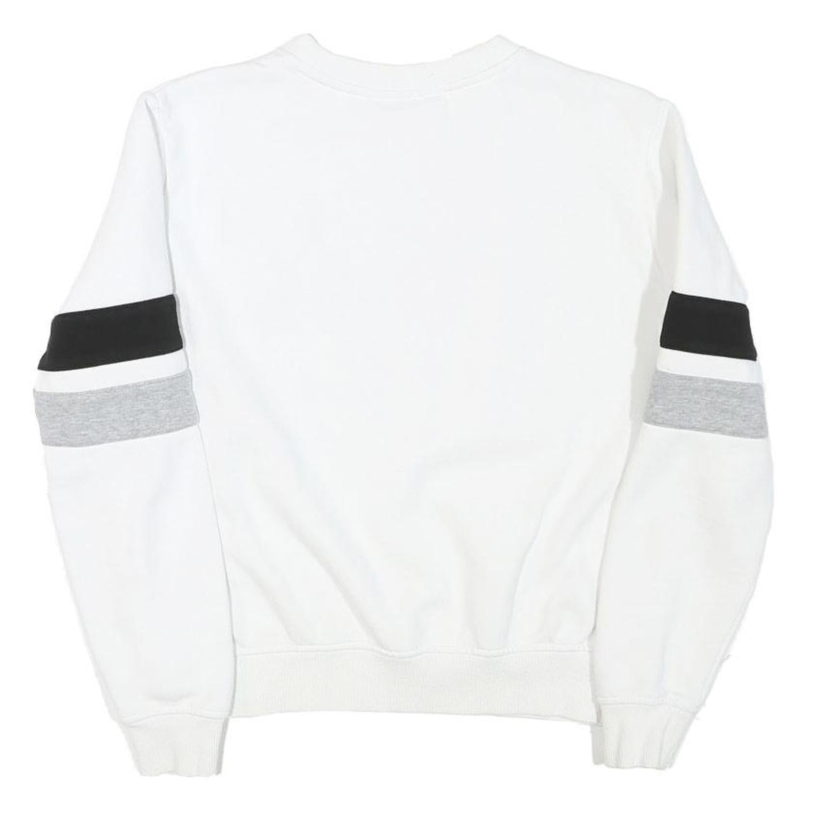 FILA Mens White & Black Sweatshirt Crew Neck XS Cotton Blend Casual Pullover