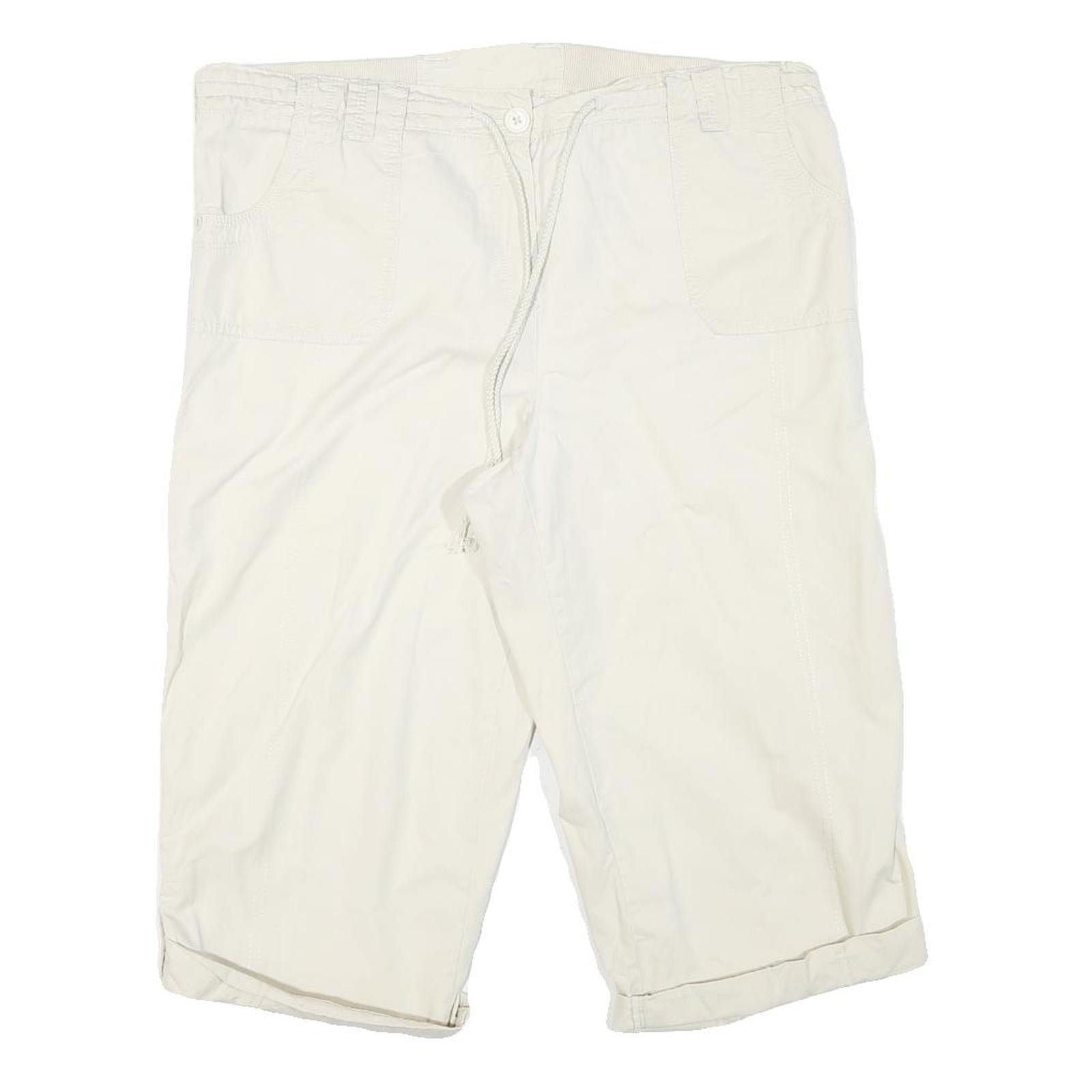 CLASSIC EDITION Womens Cream Casual Cotton Blend Shorts M W36 Comfortable Fit