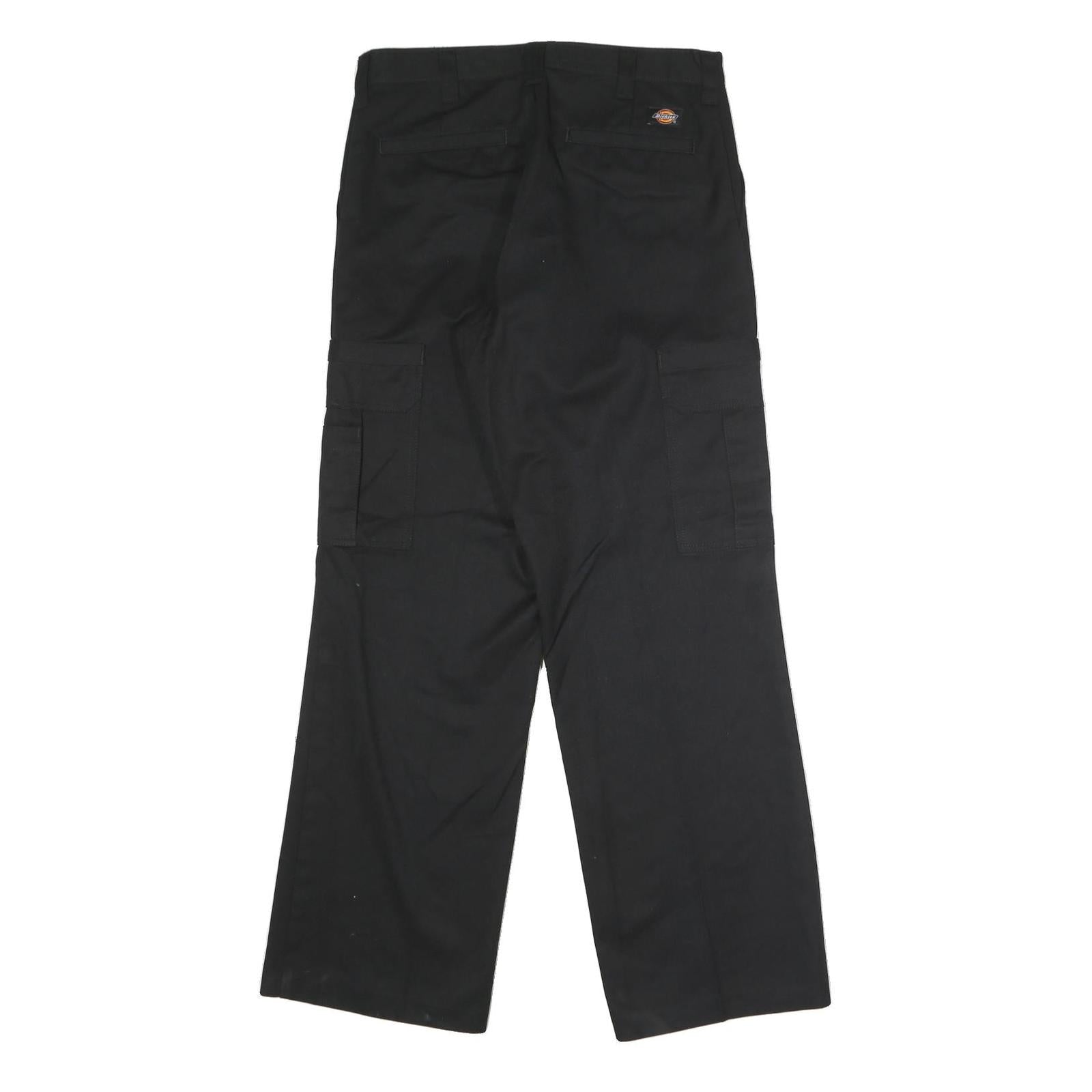 DICKIES Mens Black Regular Fit Straight Trousers W32 L32 Workwear Cargo