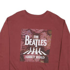 THE BEATLES Womens Red Abbey Road Crew Neck XL Sweatshirt Cotton Blend Pullover