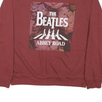 THE BEATLES Womens Red Abbey Road Crew Neck XL Sweatshirt Cotton Blend Pullover