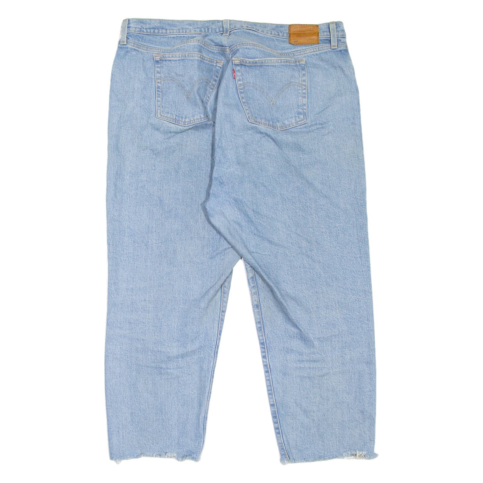 LEVI'S 501 BIG E Jeans Womens Blue Regular Straight Stone Wash W38 L25