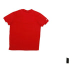 UMBRO Mens Red Football Shirt ESS Badge L Short Sleeve Crew Neck Graphic Print