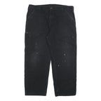 CARHARTT Mens Cotton Blend Black Relaxed Straight Trousers W40 L29 Workwear