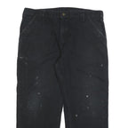 CARHARTT Mens Cotton Blend Black Relaxed Straight Trousers W40 L29 Workwear