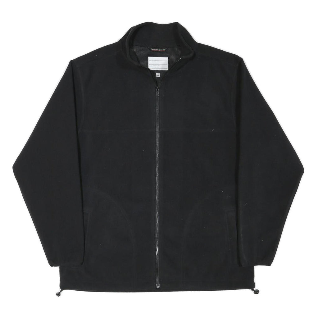 FASHION PROMO Mens Black Jacket L Polyester Blend Plain Zip Casual Outdoor