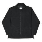 FASHION PROMO Mens Black Jacket L Polyester Blend Plain Zip Casual Outdoor