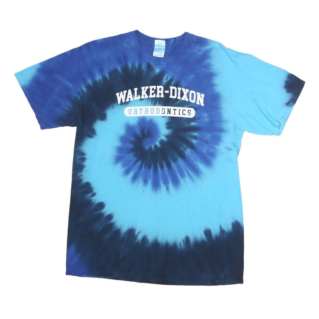 PORT & COMPANY Mens Blue Tie Dye T-Shirt M Short Sleeve Crew Neck Walker-Dixon