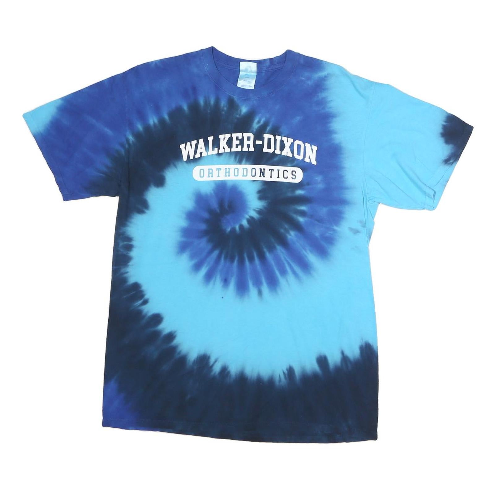 PORT & COMPANY Mens Blue Tie Dye T-Shirt M Short Sleeve Crew Neck Walker-Dixon
