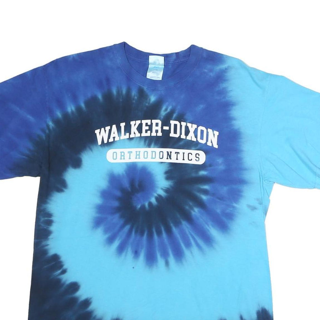 PORT & COMPANY Mens Blue Tie Dye T-Shirt M Short Sleeve Crew Neck Walker-Dixon