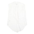 GANT Womens White Silk Blend Ruffle Sleeveless Top UK 14 Elegant Lightweight