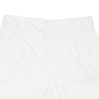CEE-MEN Pleated Cut-Off Womens Casual Shorts White 90s M W31