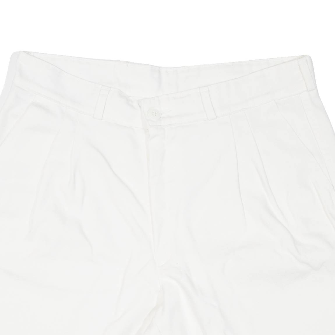 CEE-MEN Pleated Cut-Off Womens Casual Shorts White 90s M W31
