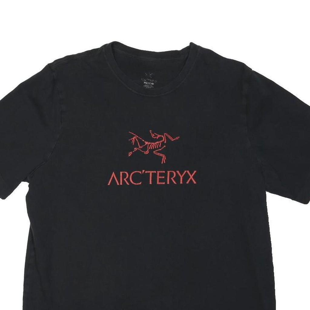 ARC'TERYX Mens Black Graphic T-Shirt S Short Sleeve Crew Neck Cotton Blend