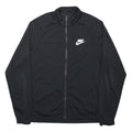 NIKE Mens Black Track Jacket L Polyester Zip Plain Lightweight Sportswear