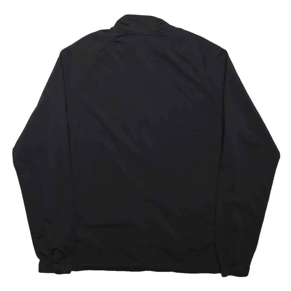 NIKE Mens Black Track Jacket L Polyester Zip Plain Lightweight Sportswear