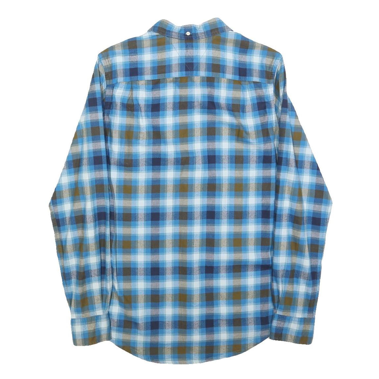 TOMMY HILFIGER Mens Blue & Green Checked Shirt XS Casual Button Up