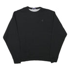 CHAMPION Mens Black Cotton Blend Crew Neck Sweatshirt L Classic Logo Casual