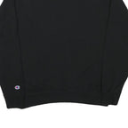 CHAMPION Mens Black Cotton Blend Crew Neck Sweatshirt L Classic Logo Casual