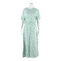 THE TOG SHOP Womens A-Line Dress Blue Floral Short Sleeve Long UK 10