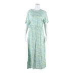 THE TOG SHOP Womens A-Line Dress Blue Floral Short Sleeve Long UK 10