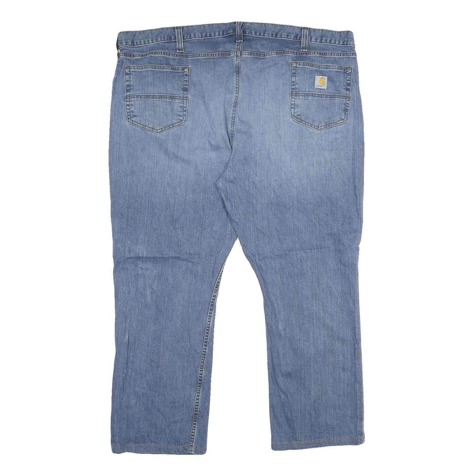 CARHARTT Mens Relaxed Blue Denim Jeans W48 L30 Zip Cotton Blend Workwear