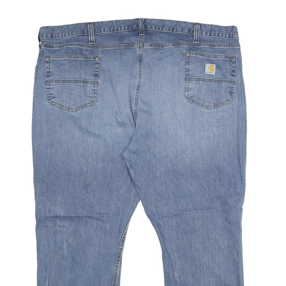 CARHARTT Mens Relaxed Blue Denim Jeans W48 L30 Zip Cotton Blend Workwear