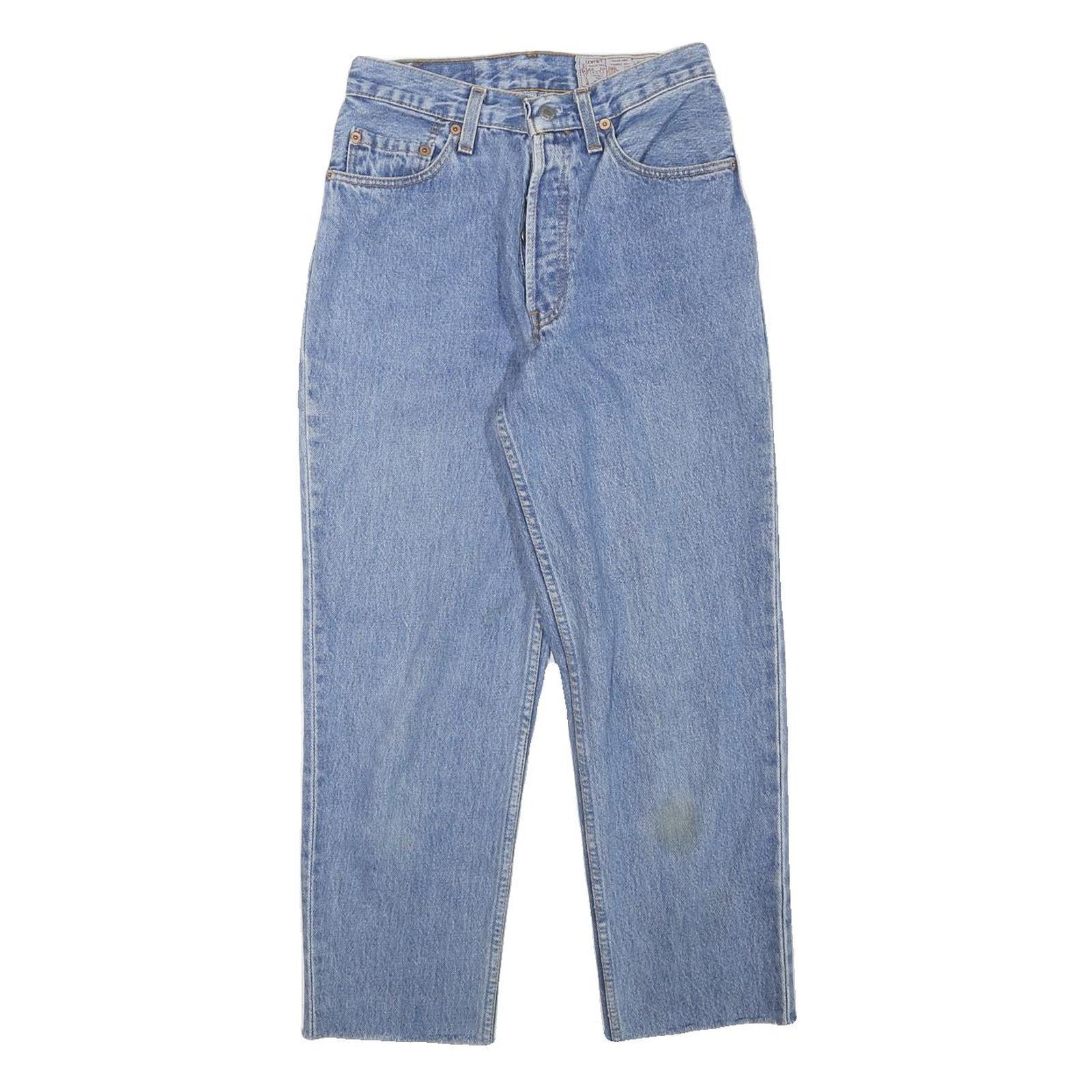 LEVI'S Womens Blue Regular Straight Denim Light W25 L24 Classic Button Jeans