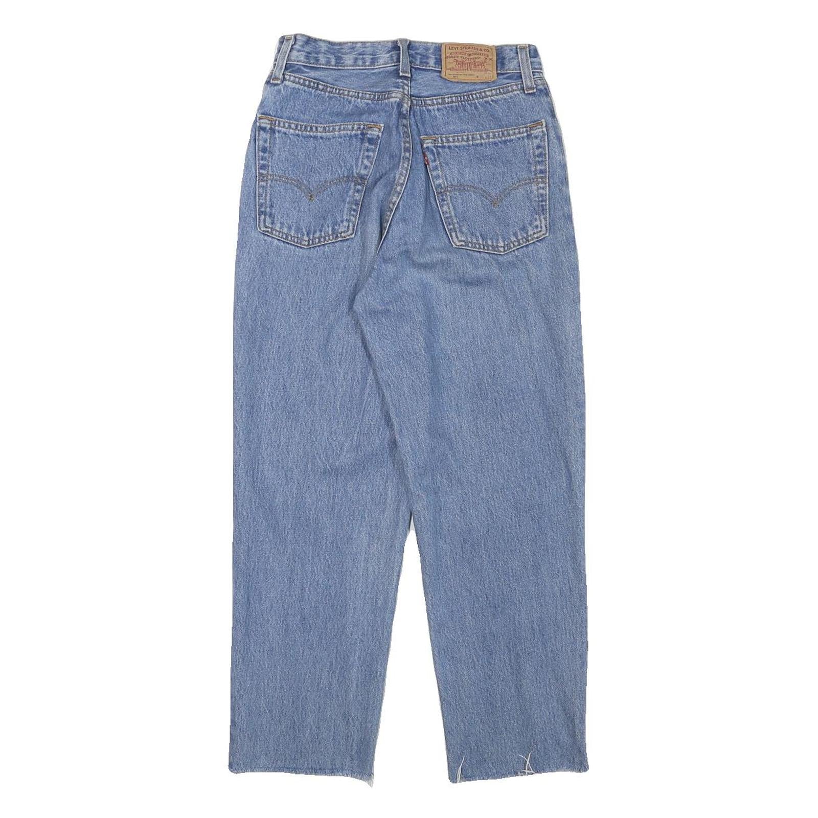 LEVI'S Womens Blue Regular Straight Denim Light W25 L24 Classic Button Jeans