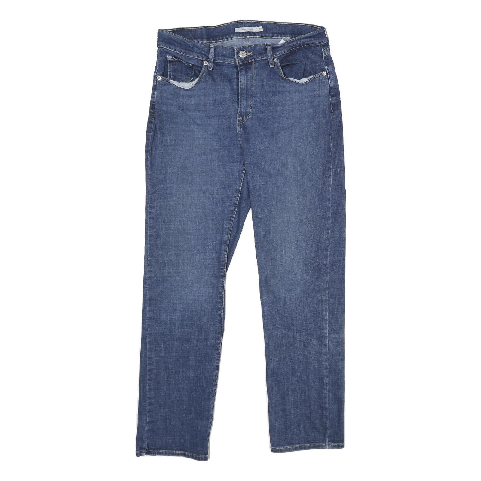 LEVI'S Womens Classic Blue Denim Regular Fit Straight Leg Jeans W29 L29 Stylish
