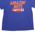 NIKE Mens Blue Amazin Mets Graphic T-Shirt XL Short Sleeve Crew Neck Cotton