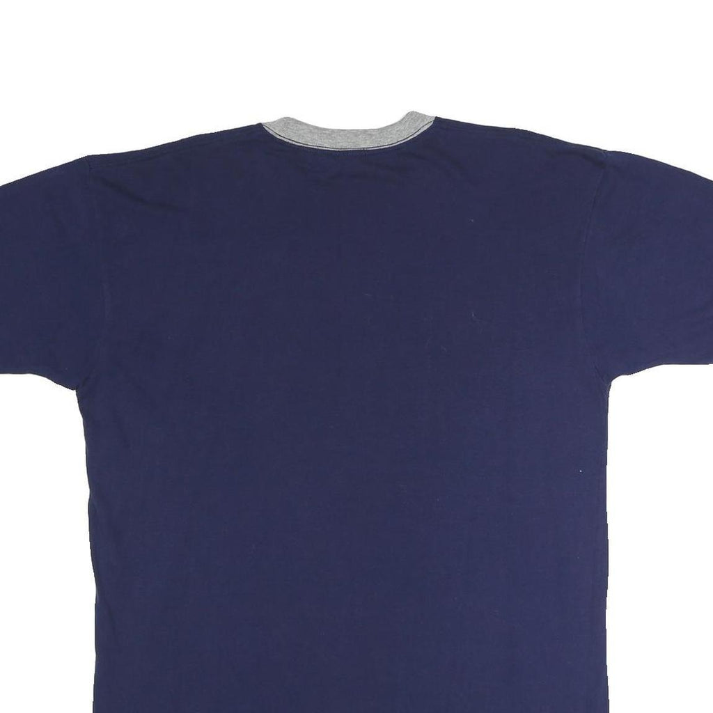 MAJESTIC Mens Blue & Grey Mariners Graphic Short Sleeve Crew Neck L T-Shirt