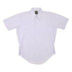Mens White Shirts M Polyester Blend Short Sleeve Button Up Casual