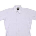 Mens White Shirts M Polyester Blend Short Sleeve Button Up Casual