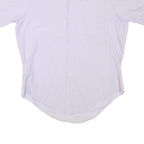 Mens White Shirts M Polyester Blend Short Sleeve Button Up Casual