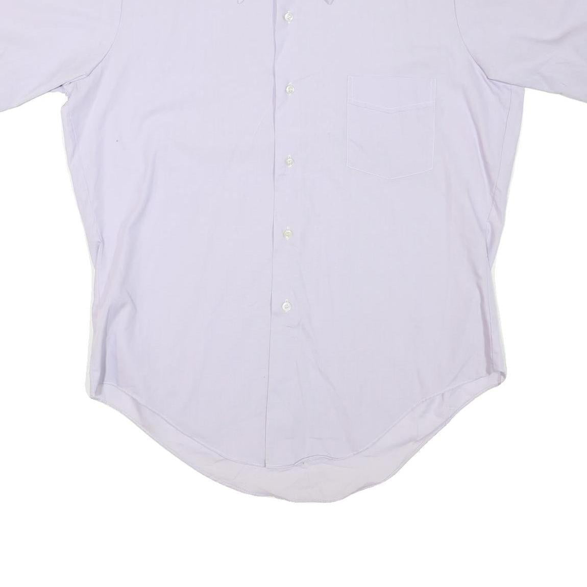 Mens White Shirts M Polyester Blend Short Sleeve Button Up Casual