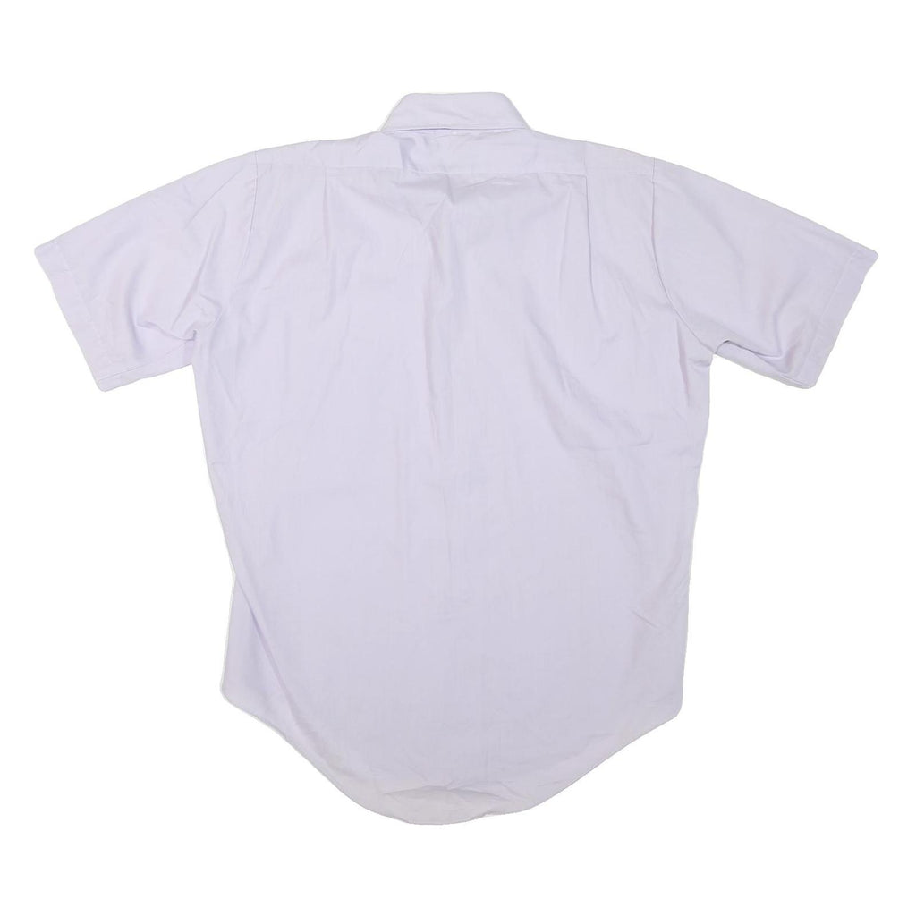 Mens White Shirts M Polyester Blend Short Sleeve Button Up Casual