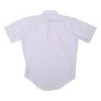 Mens White Shirts M Polyester Blend Short Sleeve Button Up Casual