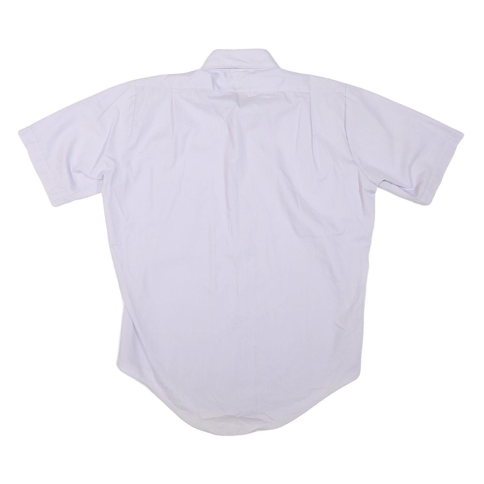Mens White Shirts M Polyester Blend Short Sleeve Button Up Casual