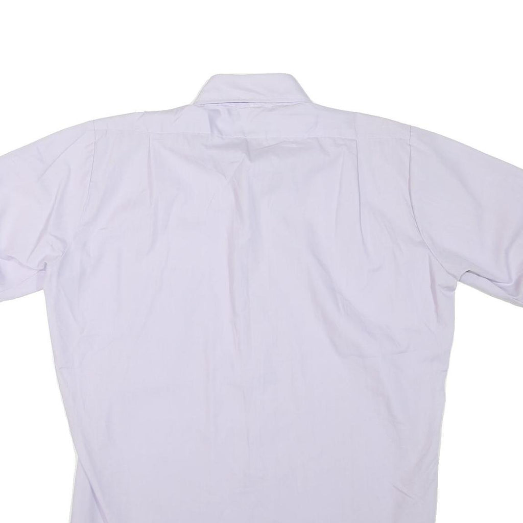 Mens White Shirts M Polyester Blend Short Sleeve Button Up Casual