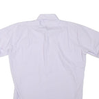 Mens White Shirts M Polyester Blend Short Sleeve Button Up Casual
