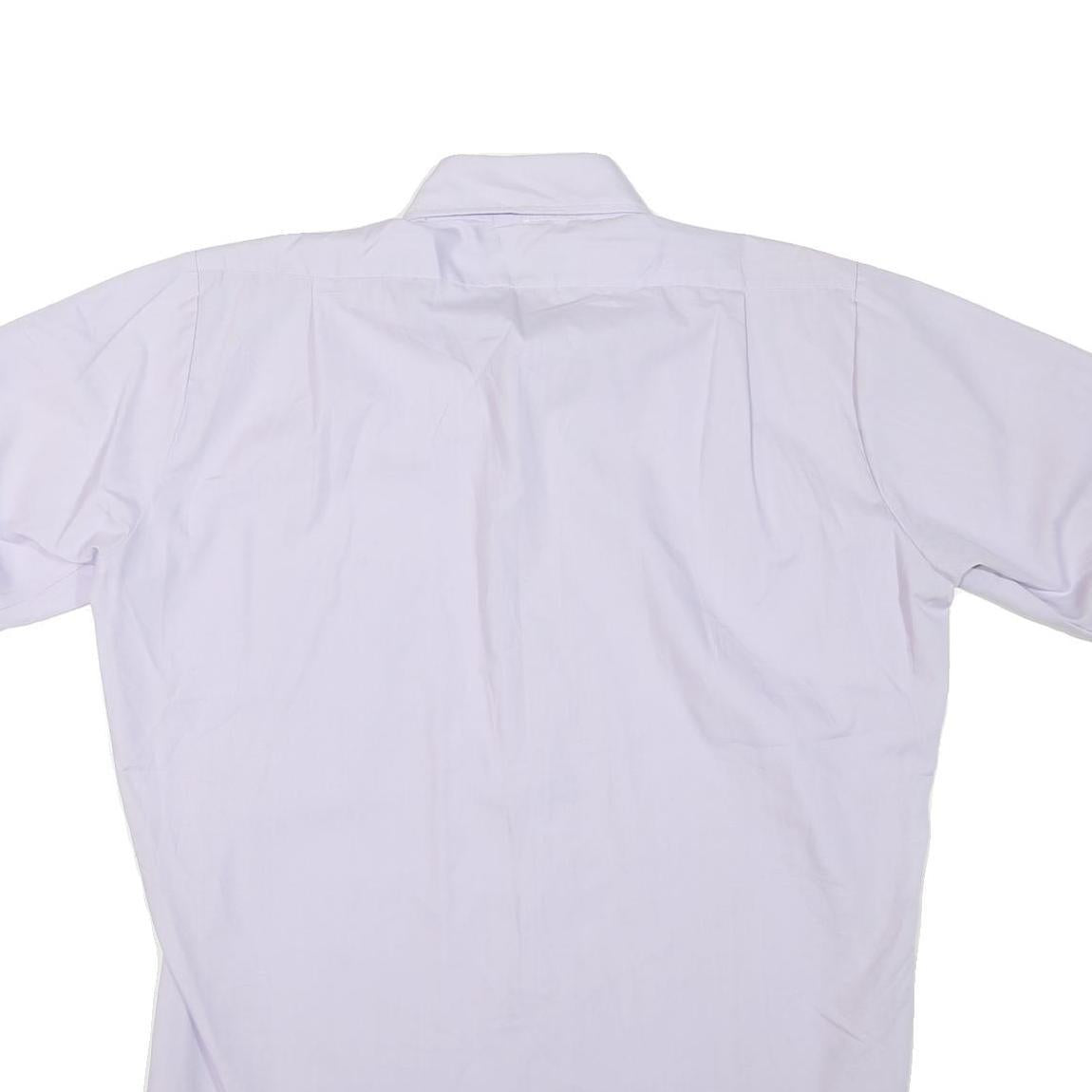 Mens White Shirts M Polyester Blend Short Sleeve Button Up Casual
