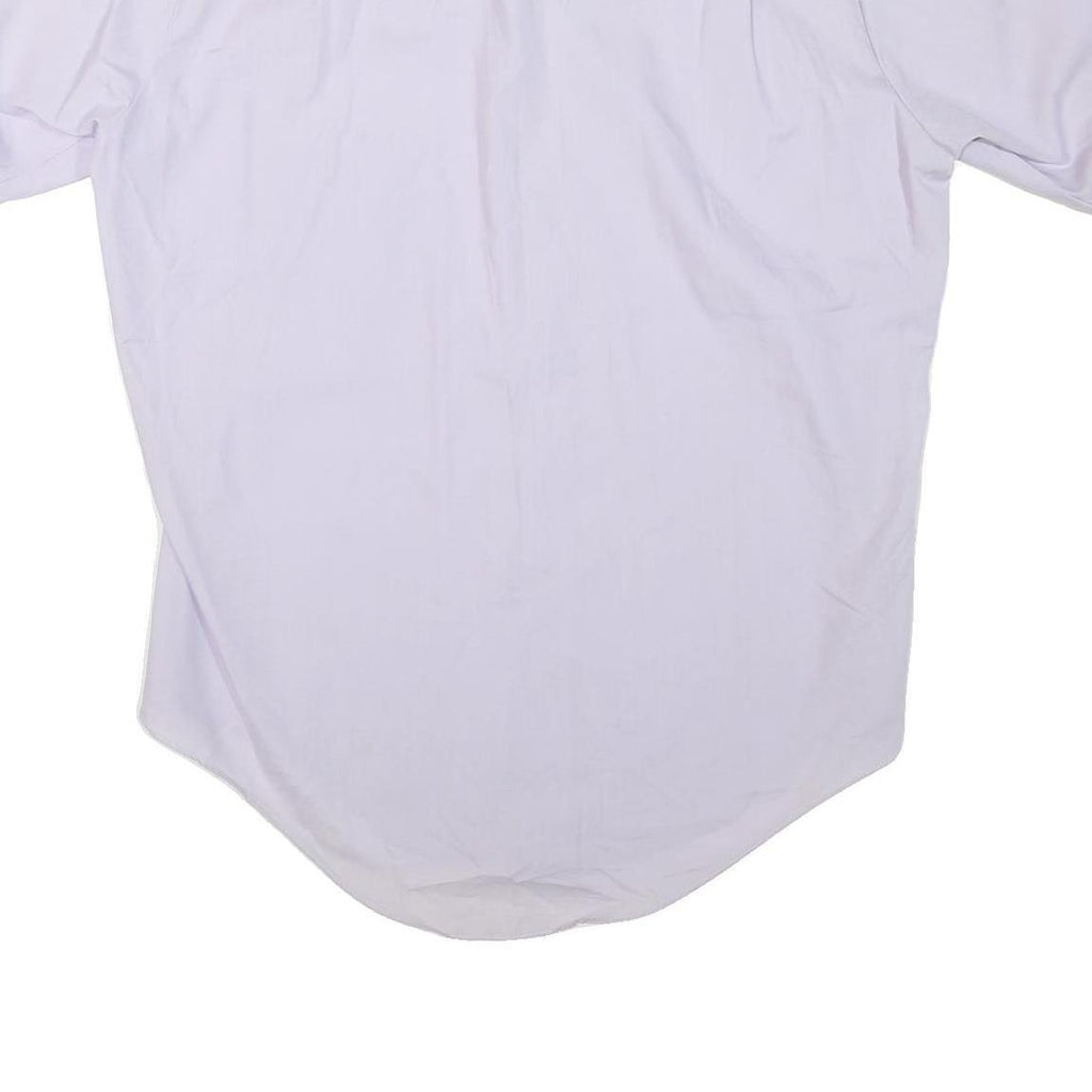 Mens White Shirts M Polyester Blend Short Sleeve Button Up Casual