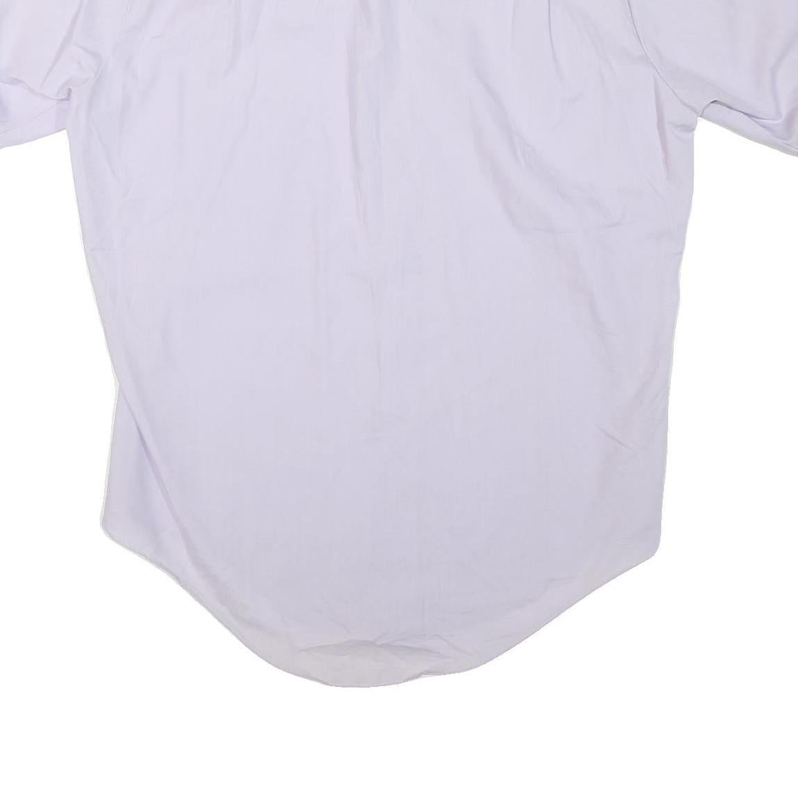 Mens White Shirts M Polyester Blend Short Sleeve Button Up Casual