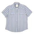 LEVI'S Mens Blue & Grey Striped Short Sleeve Shirt XL Cotton Casual Summer