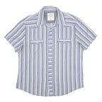 LEVI'S Mens Blue & Grey Striped Short Sleeve Shirt XL Cotton Casual Summer