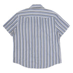 LEVI'S Mens Blue & Grey Striped Short Sleeve Shirt XL Cotton Casual Summer