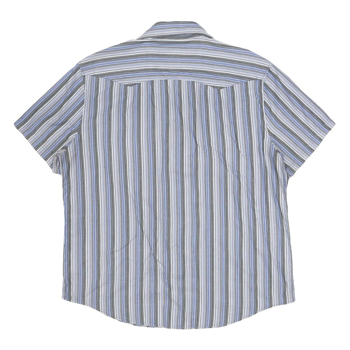 LEVI'S Mens Blue & Grey Striped Short Sleeve Shirt XL Cotton Casual Summer